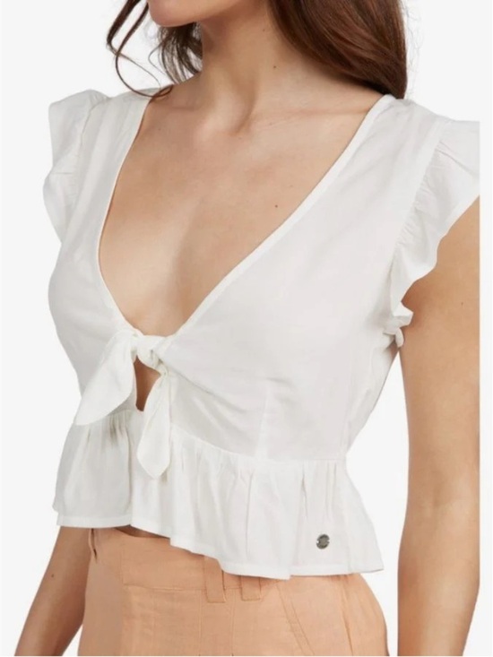Roxy Tops - Roxy Sweetest Love White Short Sleeve Summer Top Size: M